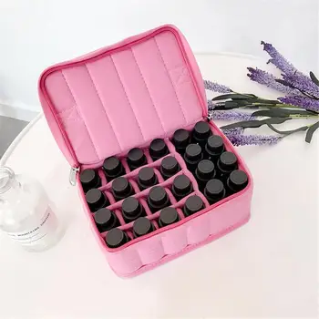 

17 Bottle 15ml Portable Essential Oil Storage Bag Carrying Holder Case Travel Nail Polish Organizer Storage Box Container Casket