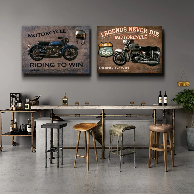 Mural De Bicicleta De Estilo Retro Americano Colgante De Pared