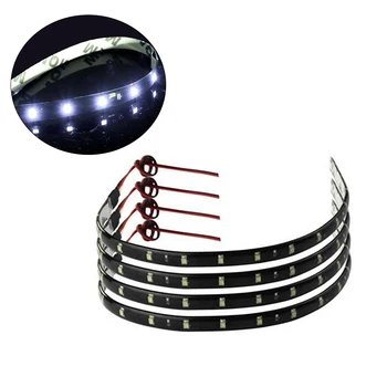 

4 Pcs 15LED 5050 Flexible Motor Car Light Strip Decorative Lamp Strips 30cm (White)