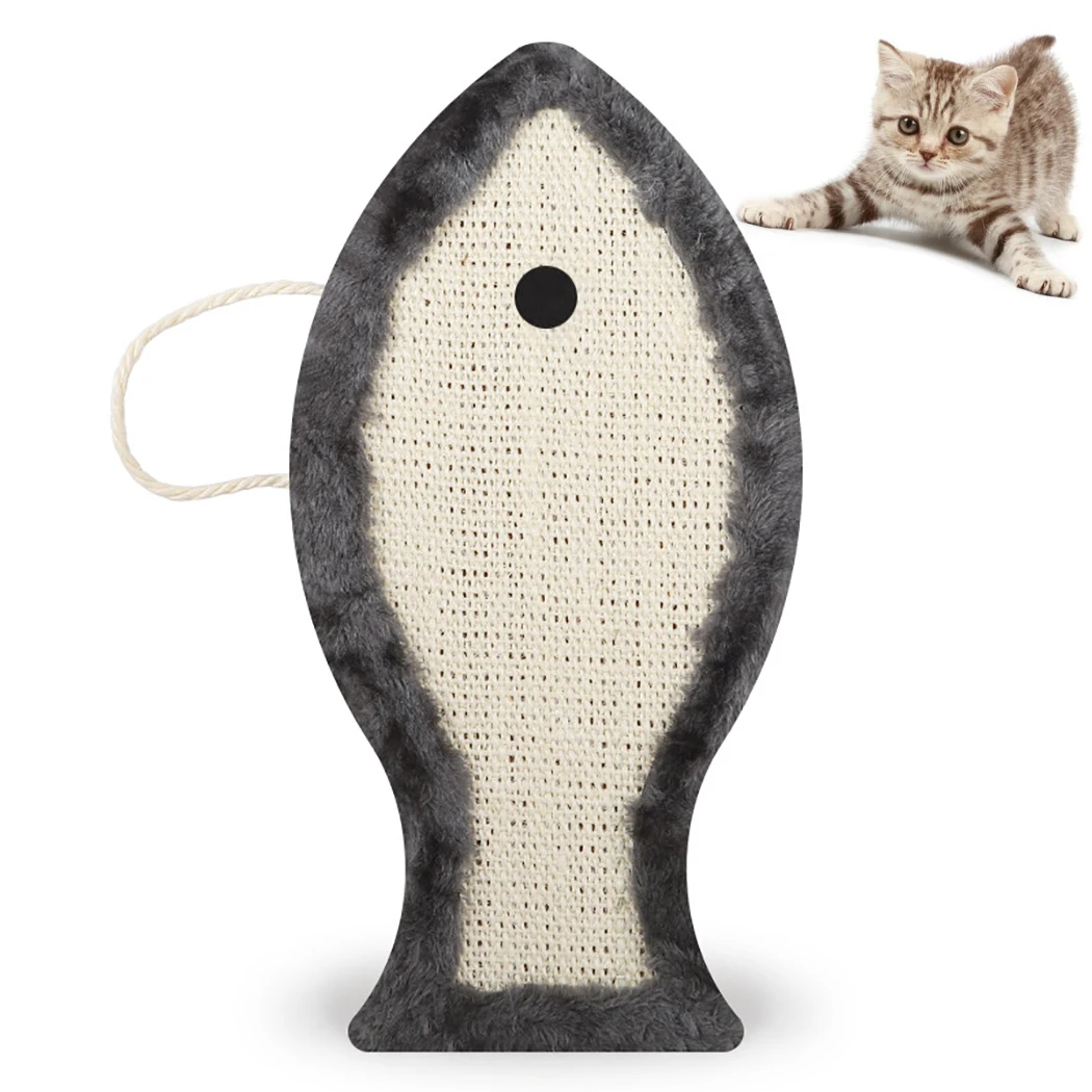 

Fashion Plush Covered Sisal Flat Fish-Shaped Cat Scratch Board Creative Scratch Resistant Toy Cat Scratch Pad Pet Supplies