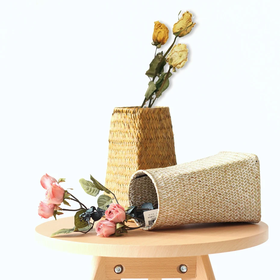 Складная плетеная корзина для хранения корзина подвесные декоративные корзины садовый цветочный горшок ротанг-плантатор морская водоросль корзина для белья