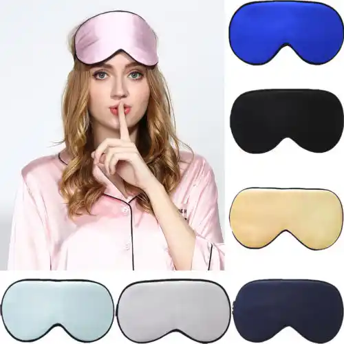 Máscara de dormir de seda de viagem portátil máscara de olho para homens