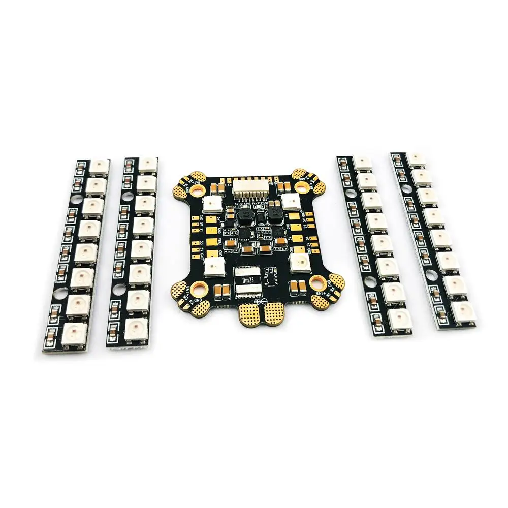 

FLYWOO Power Hub-LED REV1 PDB Built-In 5V 9V 2A BEC WS2812 LED & 4 PCS 8 Bits LED Board For RC Drone FPV Racing Multi Rotor