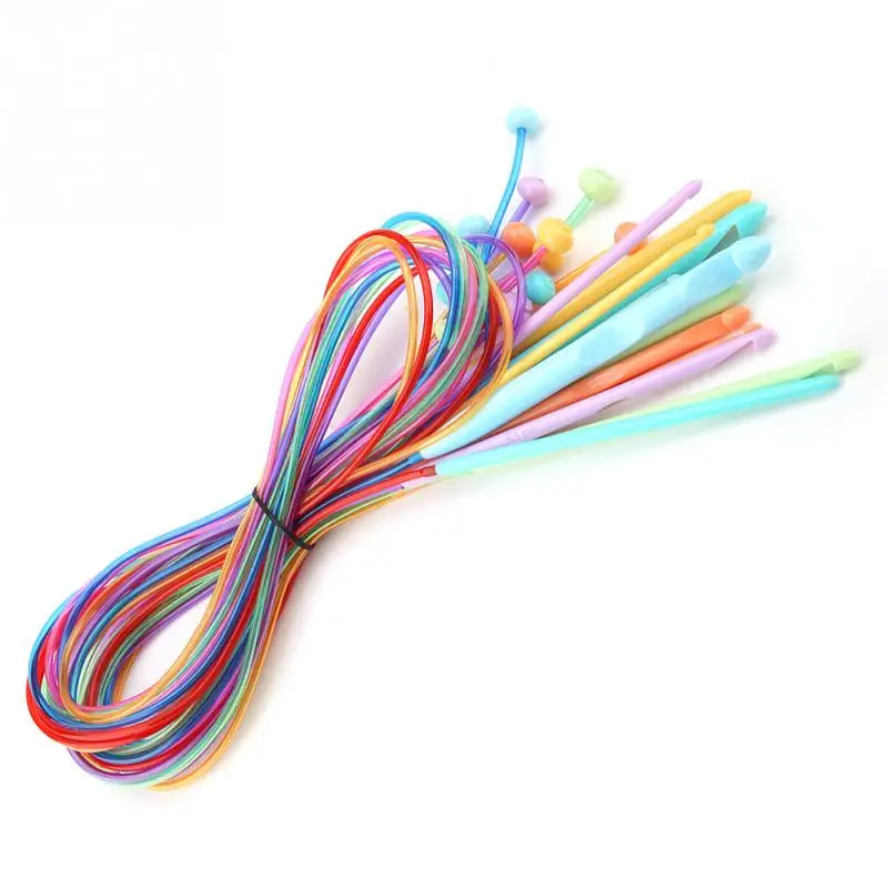 12 шт. набор пластиковых крючков для вязания крючком с кабелем ковер плетение ремесло набор вязания аксессуары красивый подарок