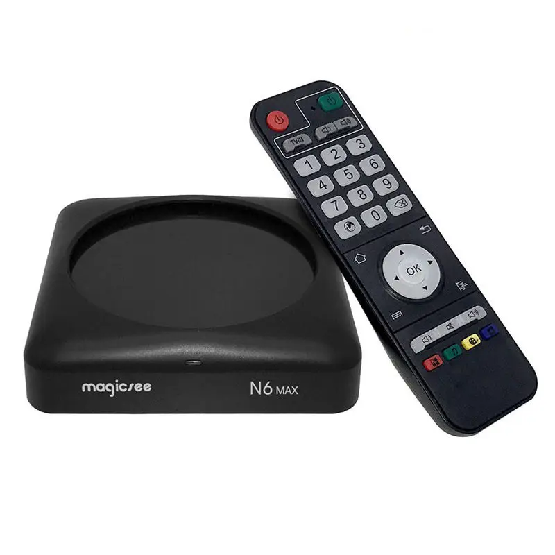 Magicsee N6 Max Dual Wifi Tv Box Rk3399 Quad Core 4G+32G Smart Tv Box With Hd 4K Set Top Box(Us Plug)