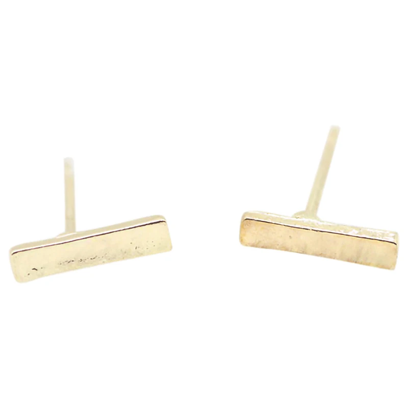 

Fashion Golden Anti-Rust Bar Creative Geometric Earrings Simple One-Word Earrings Cute Small Jewelry