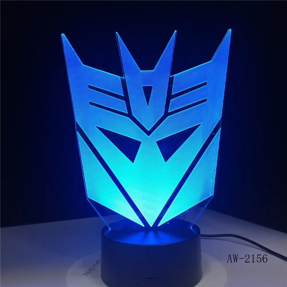 3D Optimus Prime персонаж мальчик подарок Трансформеры маска Иллюзия стол RGB Led ночник красочный Lamparas лампа AW-2156