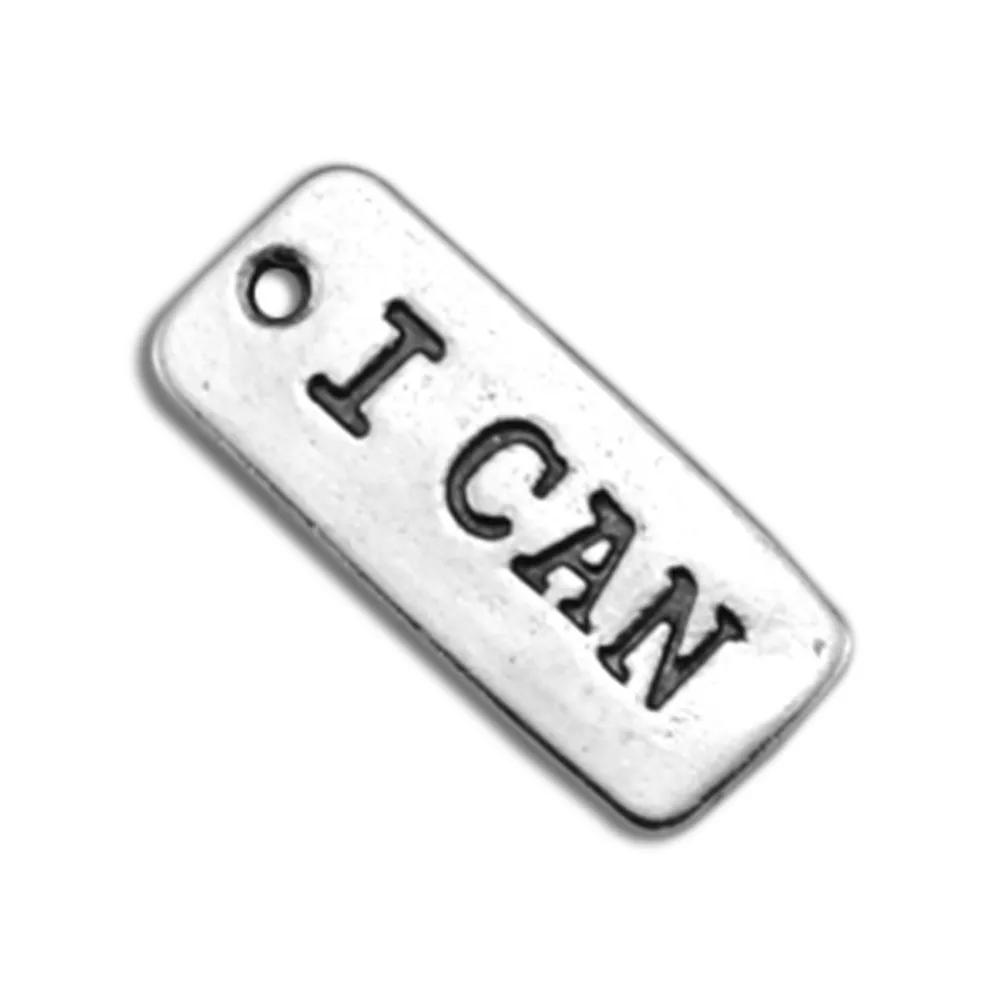 LIKGREAT Прямоугольный кулон с надписью I Can и ручной штамповкой для ожерелья