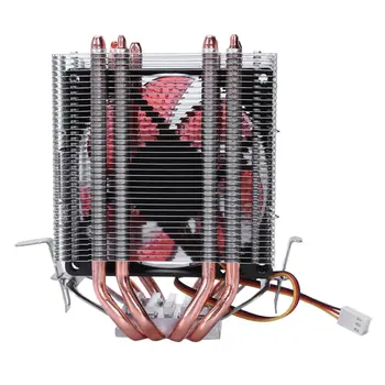 

HOT-Lanshuo 4 Heat Pipe 3 Wire With Light Single Fan Cpu Fan Radiator Cooler Heat Sink For Intel Lga 1155/1156/1366 Cooler Hea