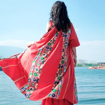 

Tibet tourism holiday Turkey printed cardigan coat the spring and autumn period and the cape sea beach sunscreen gown