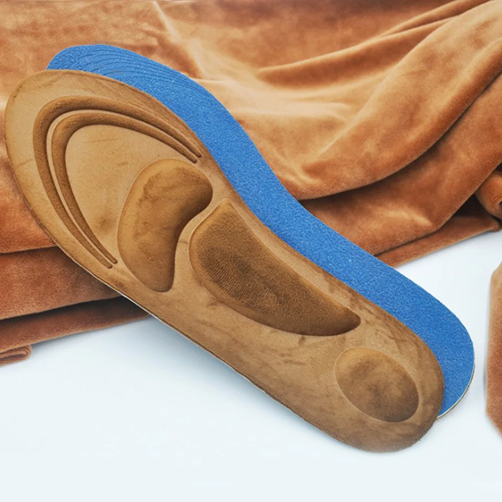 4D الجلد المدبوغ الذاكرة رغوة تقويم العظام النعال للأحذية قوس دعم لينة تنفس صحي شقة القدم قدم الرعاية إدراج باطن الحذاء منصات