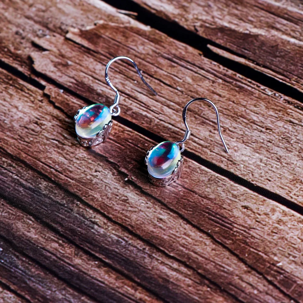 

Drop Moonstone Earrings Natural Stone Pendientes Lady Long Dangle Earring Women Accessories Korean Fashion Jewelry Wholesale