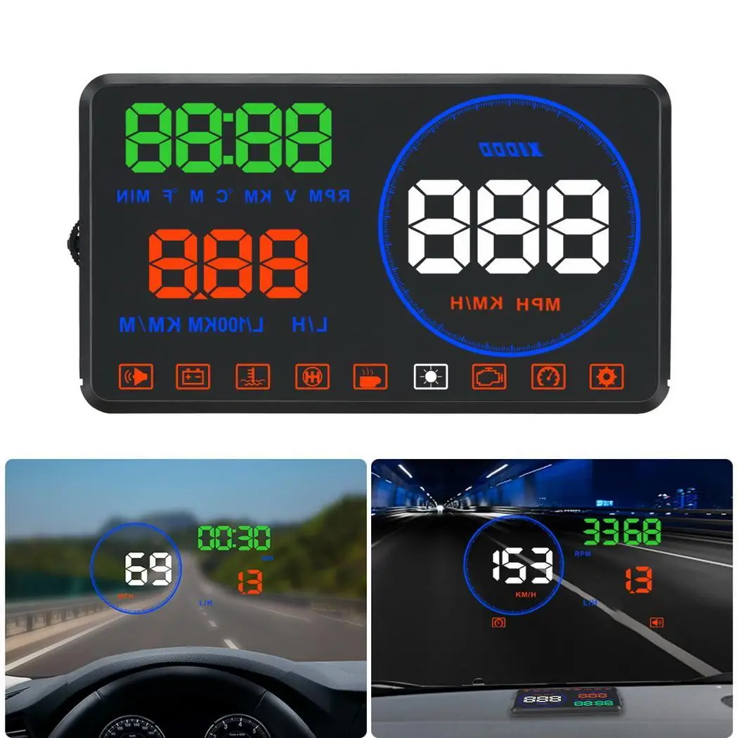 S600 5,8 дюймов OBD HUD автомобиль Дисплей бортовой компьютер hud Дисплей Автомобильная электроника obd2 Автомобильный спидометр лобовое стекло проектор