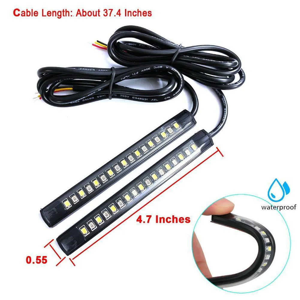 

Universal Motorcycle LED Fork Light Strip Brake Turn Signal Light Free Ship New Design LED Brake Light Strip Best Sell
