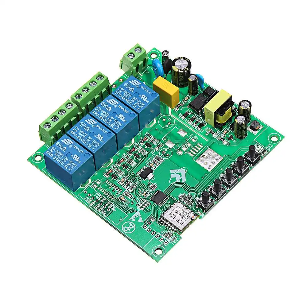 AC 220V 10A Управление умный переключатель дистанционного точками реле 4 канальный WiFi