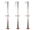 VidaXL Outdoor Dusche Gebürstet Edelstahl 210 Cm Zwei Duschköpfe Regen Dusche Set Wasserhahn Einzigen Griff Außen Dusche auf