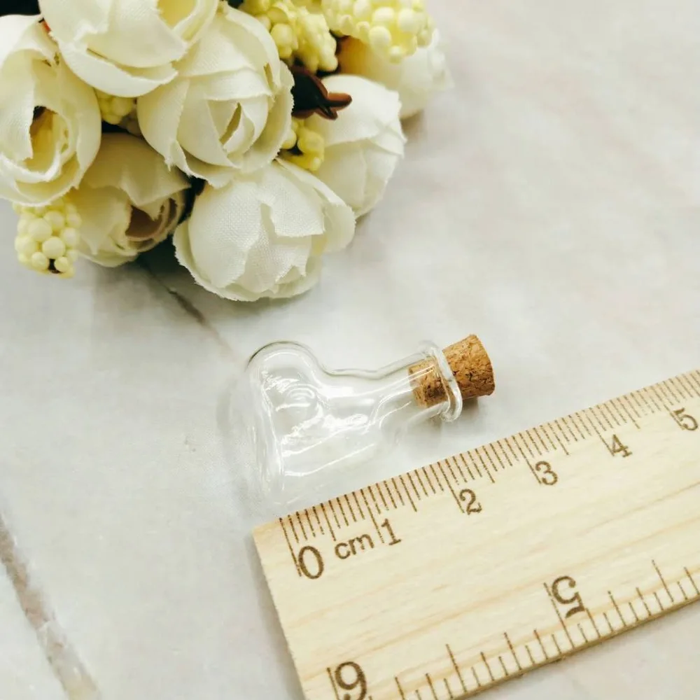 300pcs/lot Cute Mini Glass Bottles Pendant Clear Cork Stopper Drift Wishing DIY For Necklace/Mobile Chain Craft Jars | Дом и сад