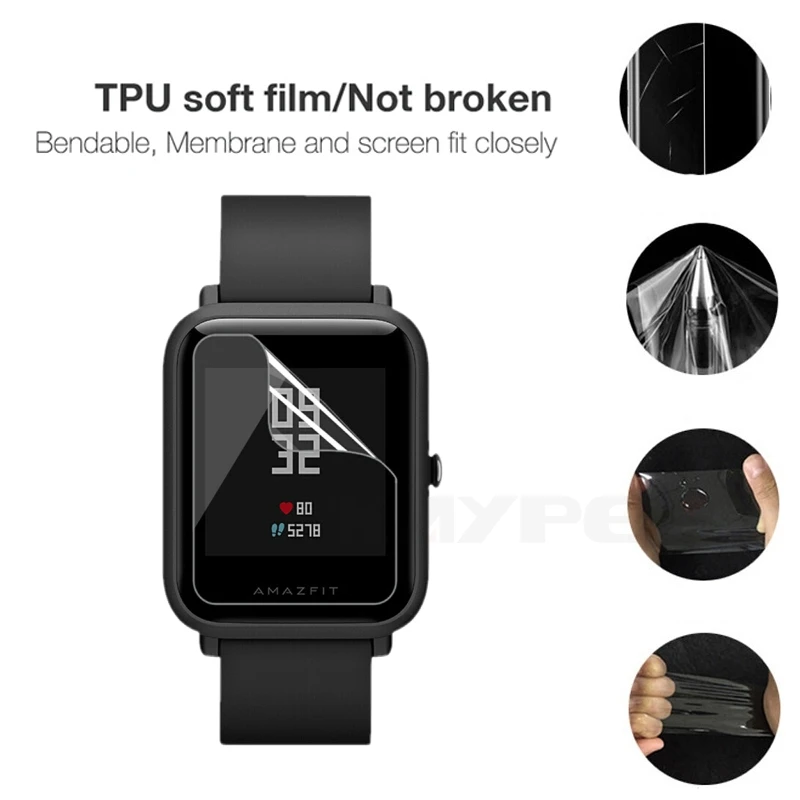 5 шт. для Amazfit Bit ультратонкая Защитная пленка для экрана из ТПУ Для Xiaomi Huami Amazfit Bip PACE Lite Youth Smart Watch