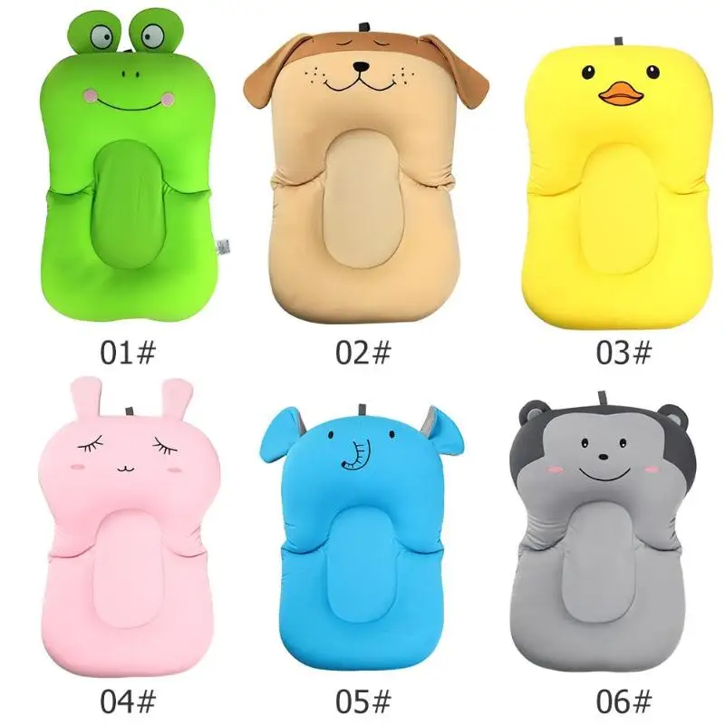 1 قطعة المحمولة الطفل عدم الانزلاق حمام الكرتون المحمولة الطفل عدم الانزلاق حمام حوض الوليد وسادة هوائية السرير دش سادة