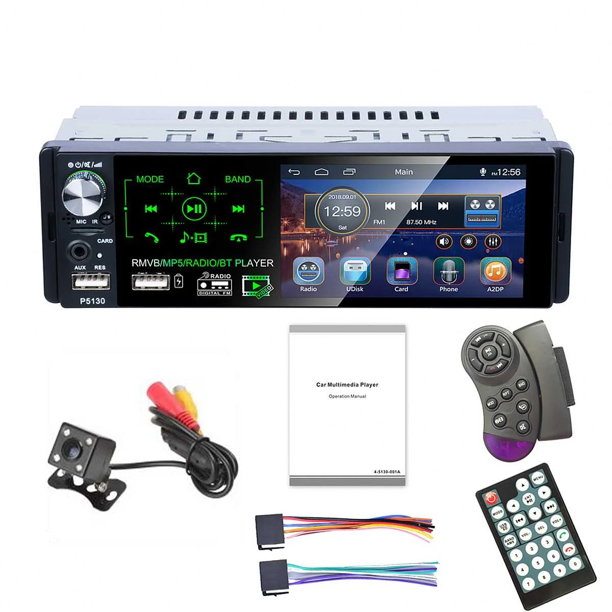 

4.1" 1080P Autoradio Car Multimedia Radio bluetooth FM/AM/USB/RDS/AUX MP5 Player Car Backup Monitor Full Screen