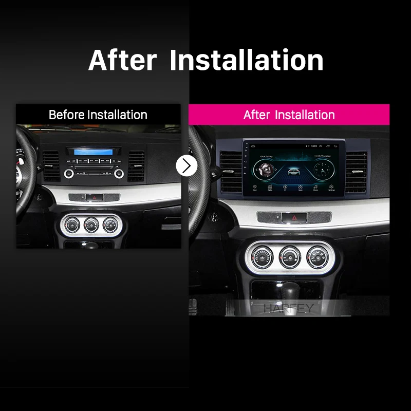 Excellent Harfey 10.1" Android 8.1 for 2008-2015 Mitsubishi Lancer-ex  car multimedia player HD Touchscreen GPS Navigation with Bluetooth 5