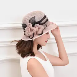 Женские вечерние шляпка-Вуалетка головной убор Sinamay Для женщин церкви цветок тканевое белье шляпа свадебные аксессуары для волос Деби