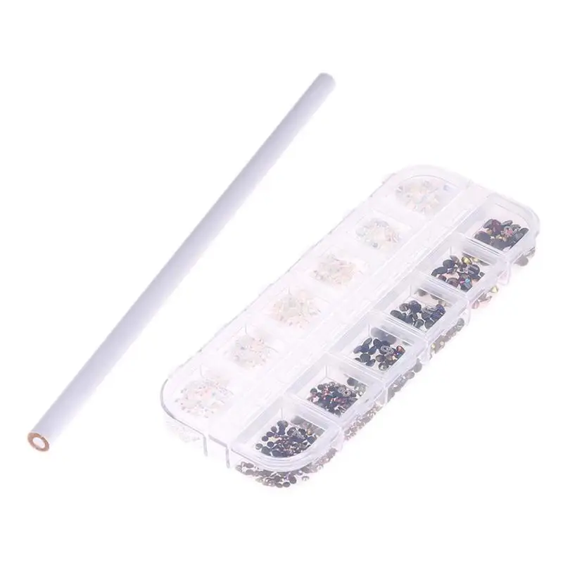 

Mixed 12 Grids Crystal Shiny 3D Nail Art Rhinestones Mermaid Beads DIY Decor Charm Design Drill Pen Manicure Beauty Accessories