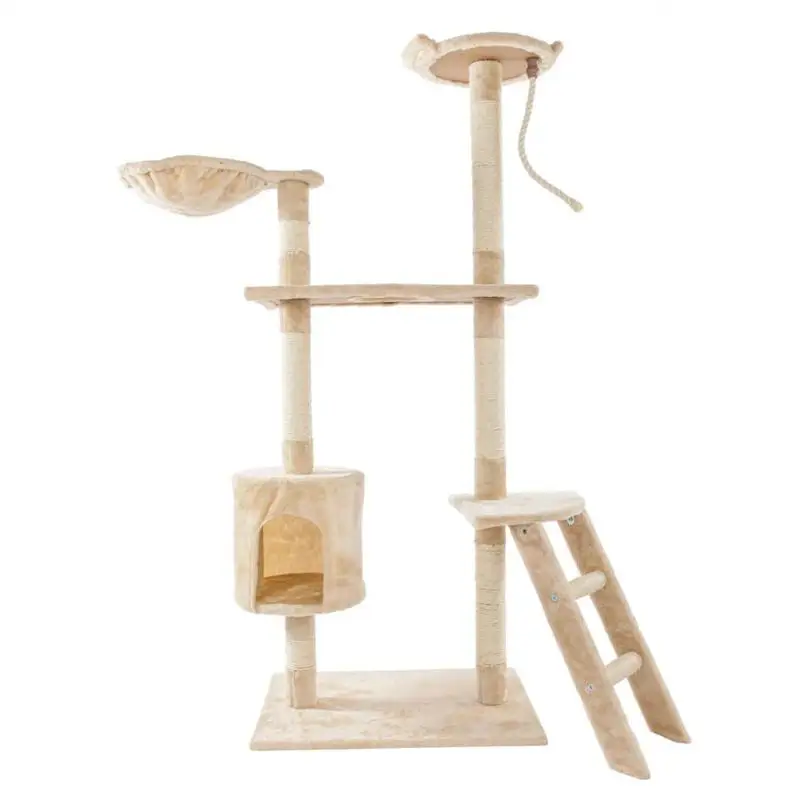 

60/80 inch Natural Sisal Rope Cat Climbing Tree Toy for Kitten Jumping Standing Frame Post Furniture