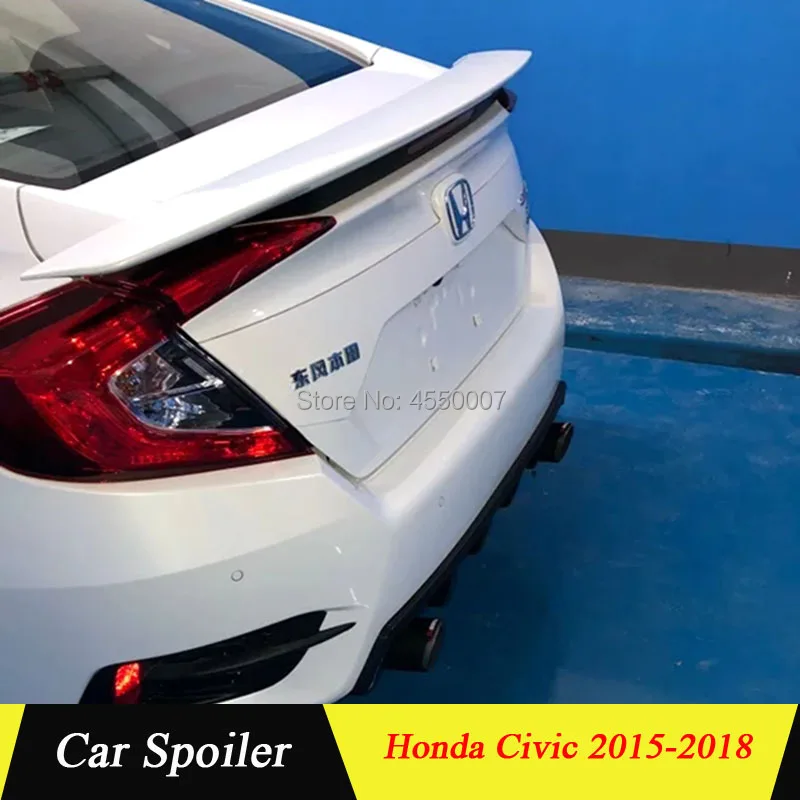 

For Honda Civic Spoiler High Quality ABS Material Car Rear Wing Primer Color Rear Spoiler For Honda Civic 2015 2016 2017 2018