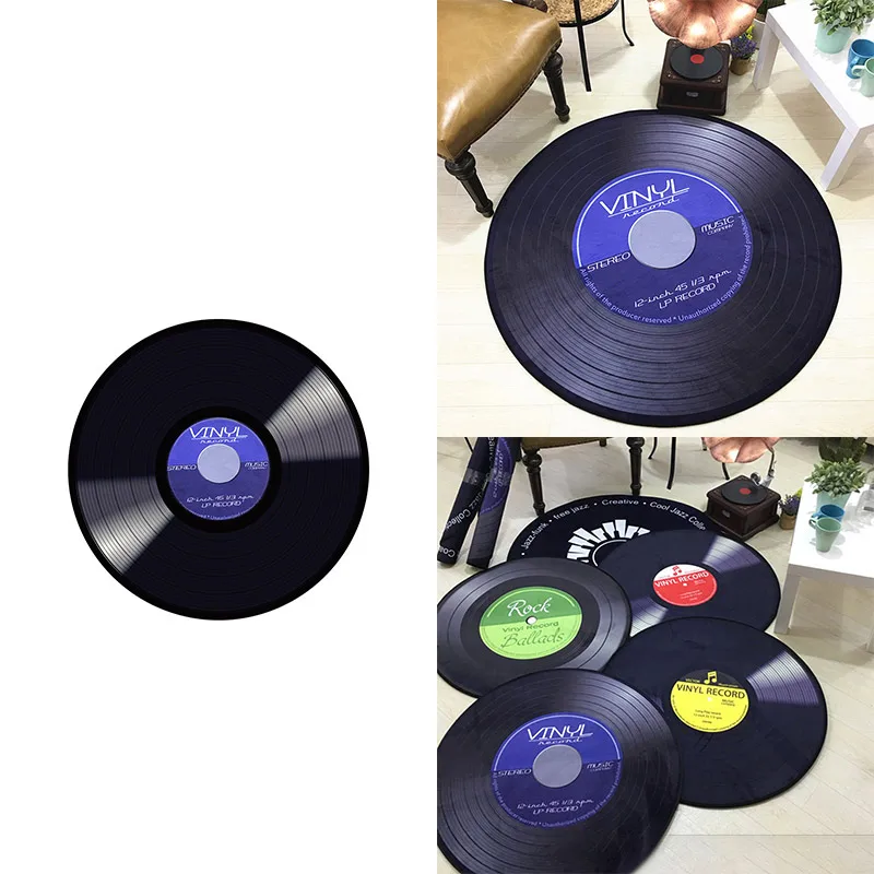 Европейский модный виниловый коврик для записей креативный круглый коврик Ретро черный ковер для кабинета ковер декоративный ковер