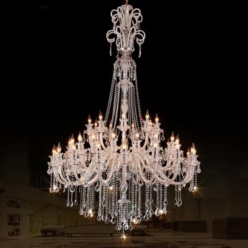 modern 45 arm Large led candle Chandeliers for church living room Hotel