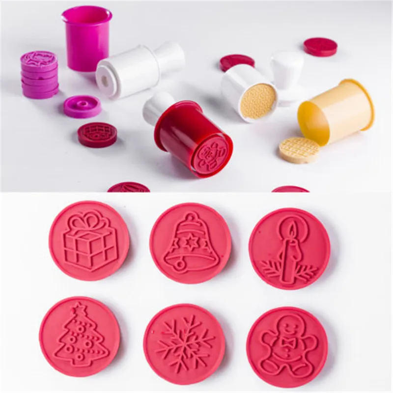 6PCS New Christmas tree Silicone Chocolate Cake Cookie Cupcake DIY Stamp Mould Set | Дом и сад