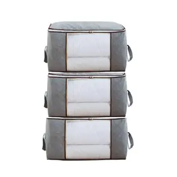 

3pc Quilt Storage Bag Foldable Sturdy Clothes Container for Home Bedroom