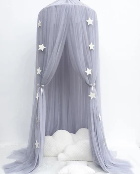

coxeer Children Mosquito Net Romantic Bedding Mosquito Net Round Dome Canopy For Kids Bedroom Nursery With 4 Colors Cheaper 38