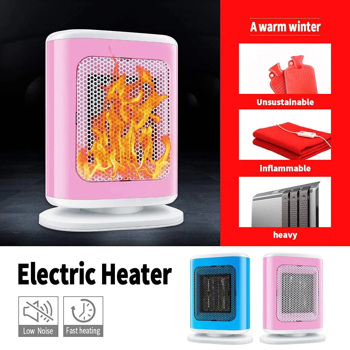 

1500W 220V PTC Electric Air Fan Heater Desktop Household Fast Heater Stove Radiator Warmer Machine For Home Office Winter