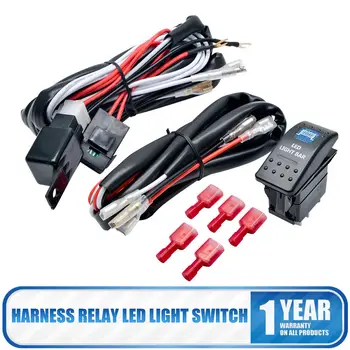 

Wiring Harness Switch Relay Kit for Connect 2LED Laser Work Driving Light Bar