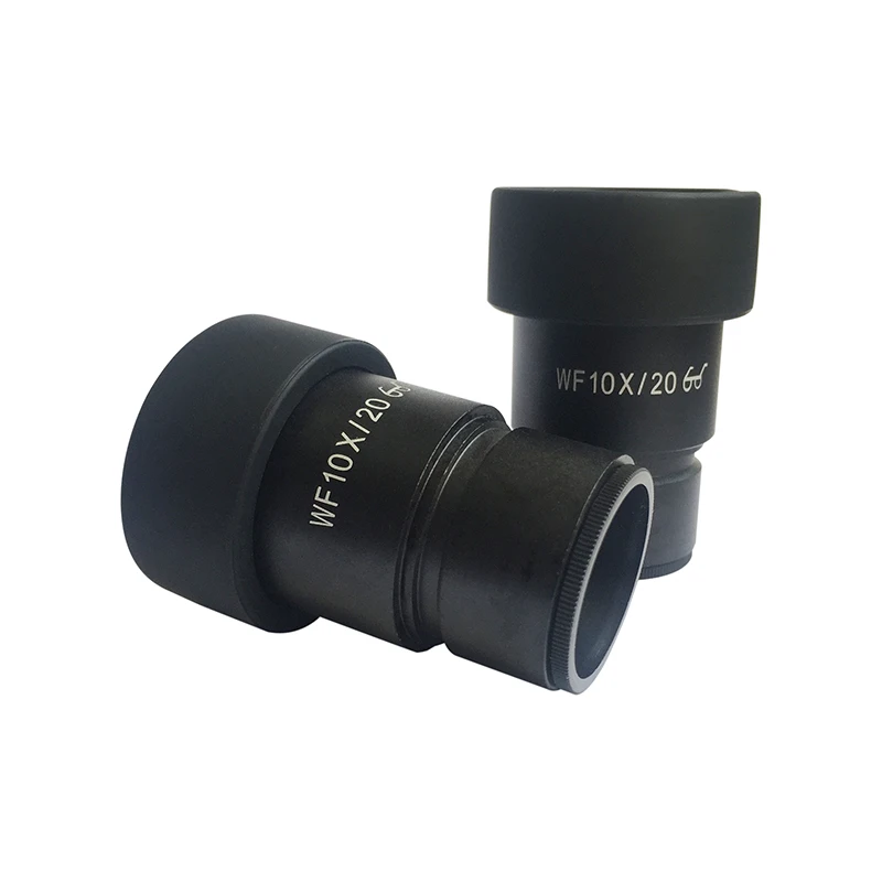 Pair 10X High Eye-point Eyepiece for Stereo Microscope Wide Field 20mm with Rubber Eye Guards WF10X/20 WF10X Ocular Lens