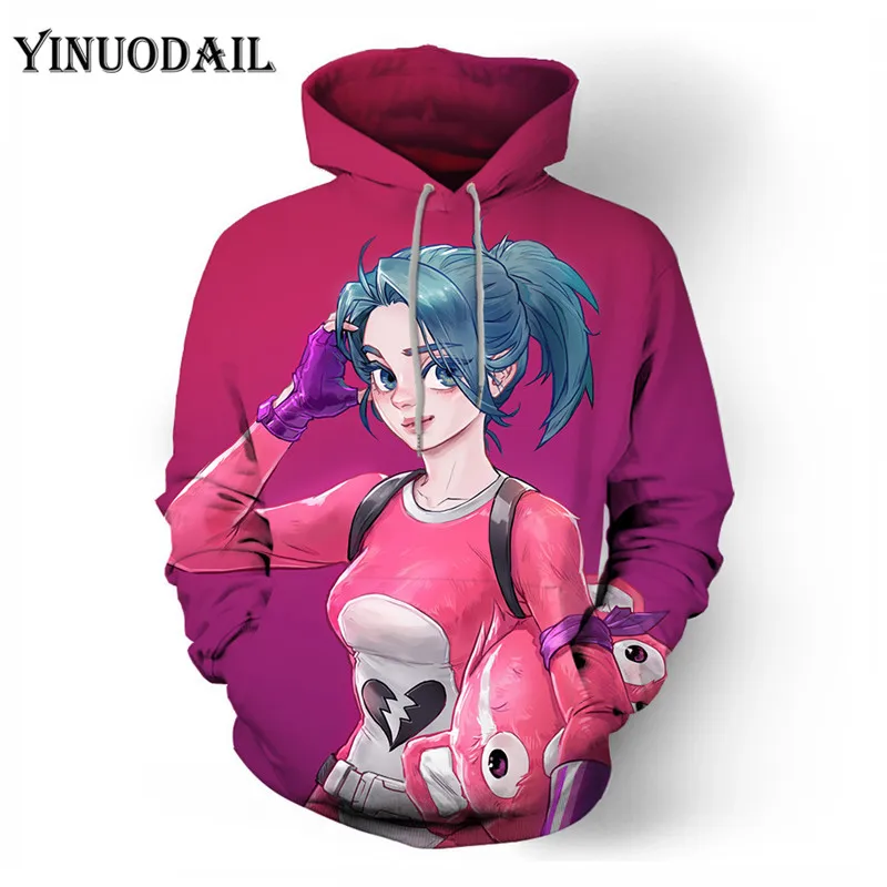 100cm-150cm Children Fleece Battle Royale Game 3D Printed Hoodies Streetwear Hip Hop Warm Hooded Men Hoodie FORTNITER for Kids