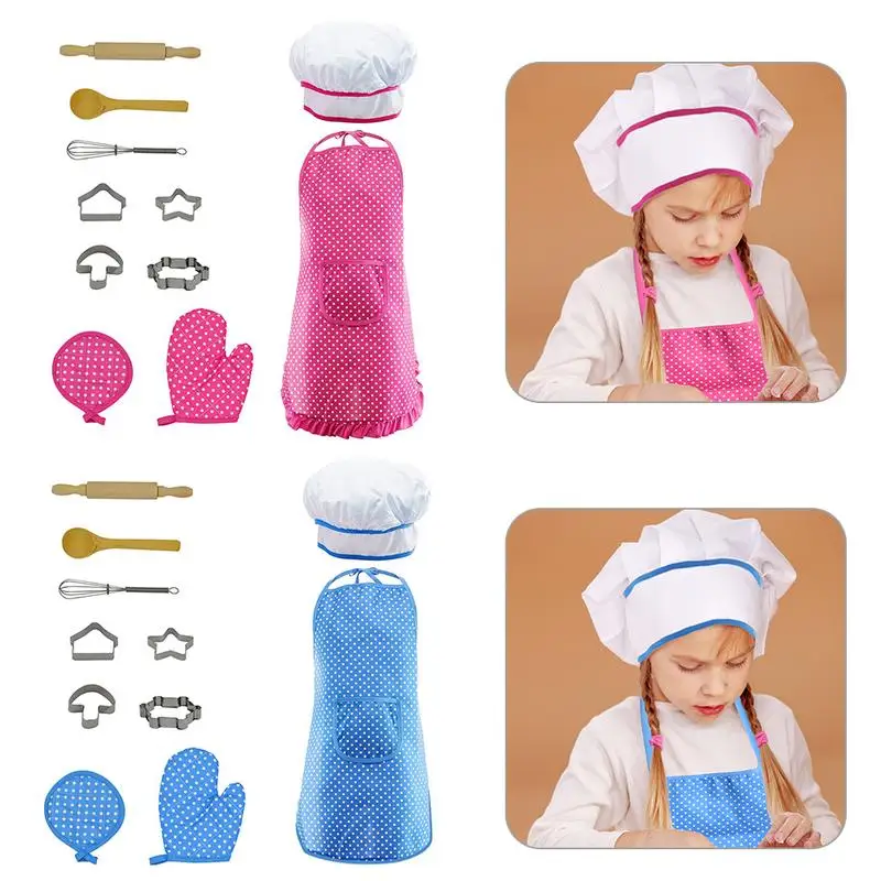 

11 PCS/Set Role Play Kitchen Toy Children Cooking Utensils Kitchen Supplies Set Chef Set For Kids Cooking Play Set With Apron