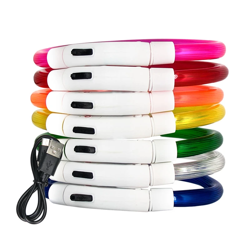 

Rechargeable Flashing Night Dog Collars USB luminous Adjustable Pet Collar Led Light Charging Cat Glowing Teddy Flash Collar