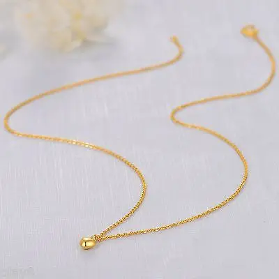 Новые однотонные чистый 999 24 К желтого золота цепи Для женщин O ссылка сердце
