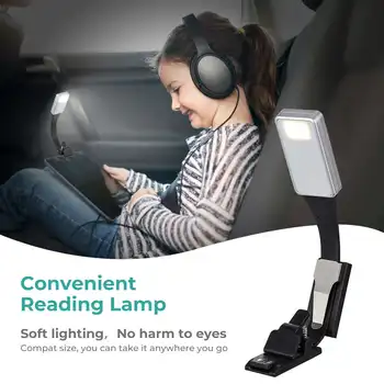 

Portable Reading Lamp Book Light Lamp Clip Thin Warm White Lighting Flexible E-read Book Light USB Rechargeable Light For Kindle