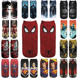 3D Heros Boat Socks Superman Batman iron Man Spiderman Arrowman Bruce Pattern Superheroes Invisible Cotton Happy Socks 3D Heros Boat Socks Superman Batman iron Man Spiderman Arrowman Bruce Pattern Superheroes Invisible Cotton Happy Socks