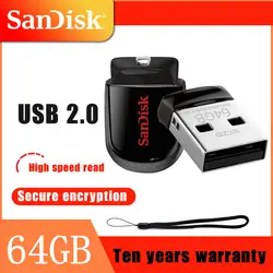 SanDisk USB 2,0 CZ33 мини ручка накопители ключ флешки 32 ГБ флэш 64 флешки, usb флеш-карта накопитель Высокое скорость 16 Бесплатная доставка