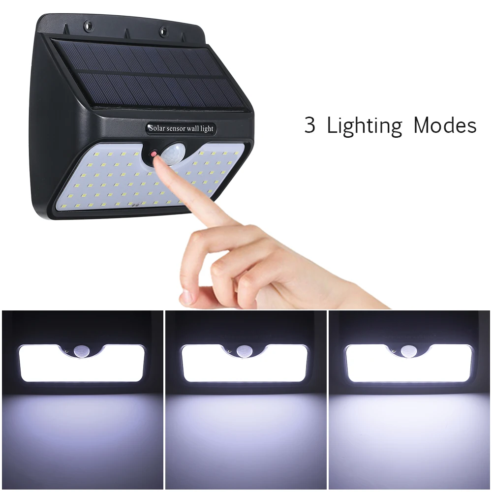 

2019 solar garden light 12W 64 LED Solar Powered Energy Wall Lamp Adopted PIR Motion Sensor Infrared Human Patio Yard Courtyard