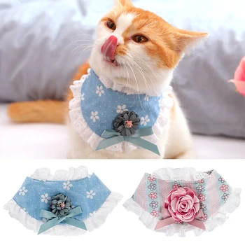 

Cute Pricess Dogs Cats Flower Lace Bibs Grooming Kitty Doggy Supplies Pet Accessories Pets Bandana Scarf Rose Bow Tie Puppy