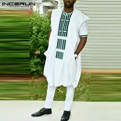 Бренд 2019 новый хип-хоп пуловеры мужские платья рубашки без рукавов Дашики кафтан костюм топы белое платье халат африканская мужская одежда