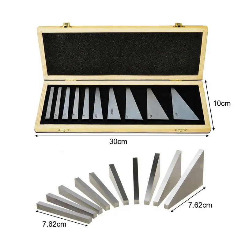 

10pcs Precision Angle Blocks Set 1 To 30 Degree Stora Lathes Milling Machinist Hardened Steel Precision Ground