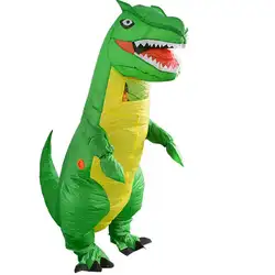 Зеленый дракон стиль костюм наряд для вечеринки Хэллоуин костюм для детей взрослый Дино всадник Косплей Вечеринка нарядное платье