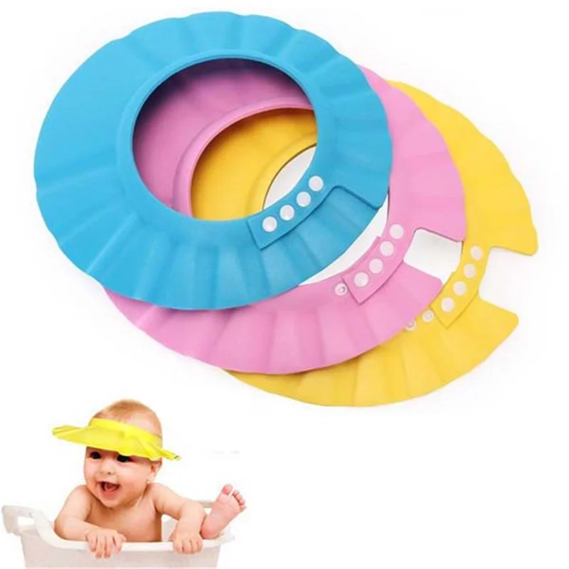 Шампунь Душ для ванны Защита Мягкая шапка для мытья волос ребенка регулируемая детская купальная шапочка для душа шапка для детей